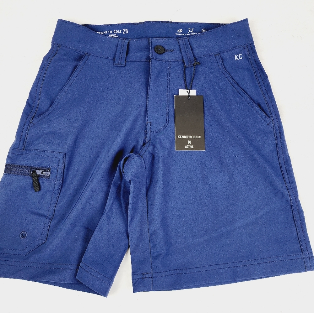 Kenneth Cole Active Tech Short Blue 4-way Stretch water resistant new